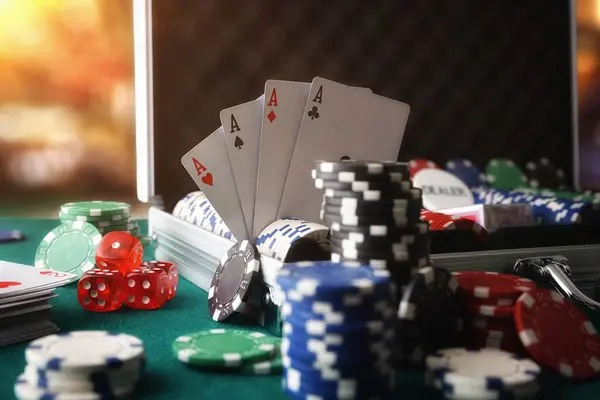 Asia Gaming live-dealer studio with multi-camera broadcast setup